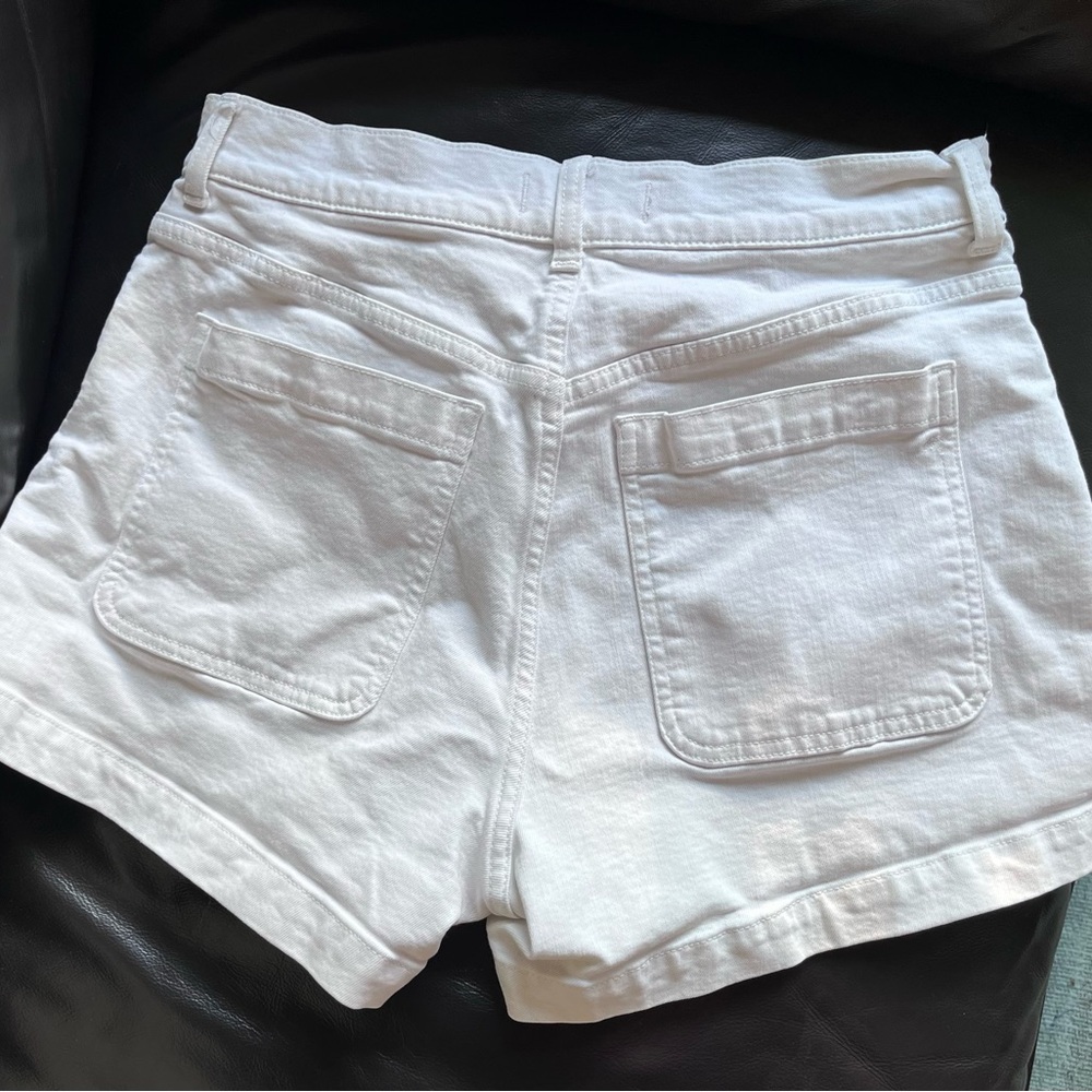 Madewell White Denim High-Rise Sailor Shorts